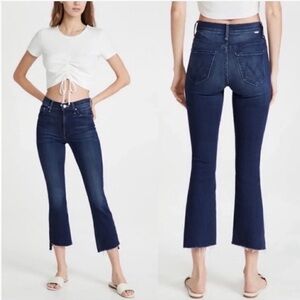 MOTHER Jeans Insider Crop Step Fray Ankle Tongue and Chic Dark Blue Size 26